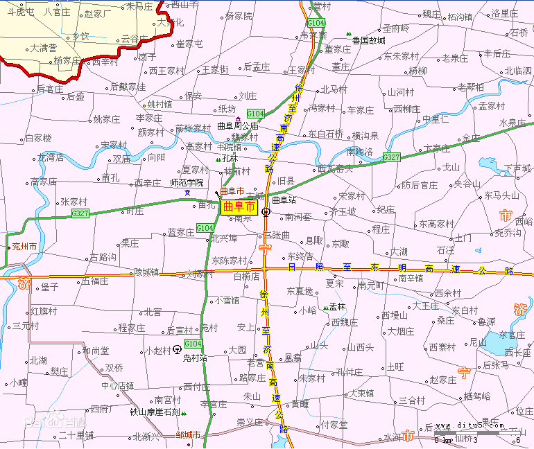 曲阜地圖（高清大圖電子版）